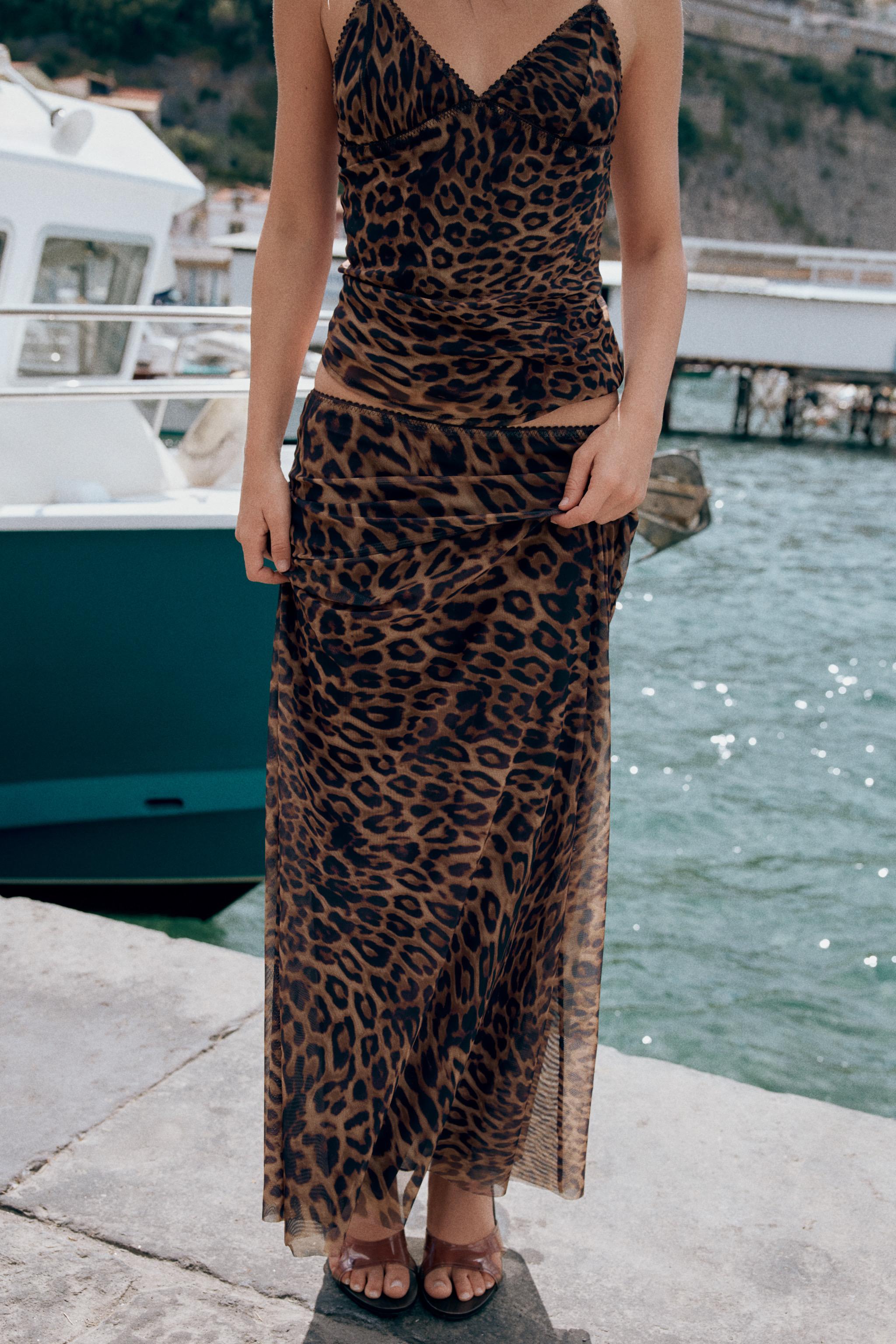 Naelia Leopard Skirt Set